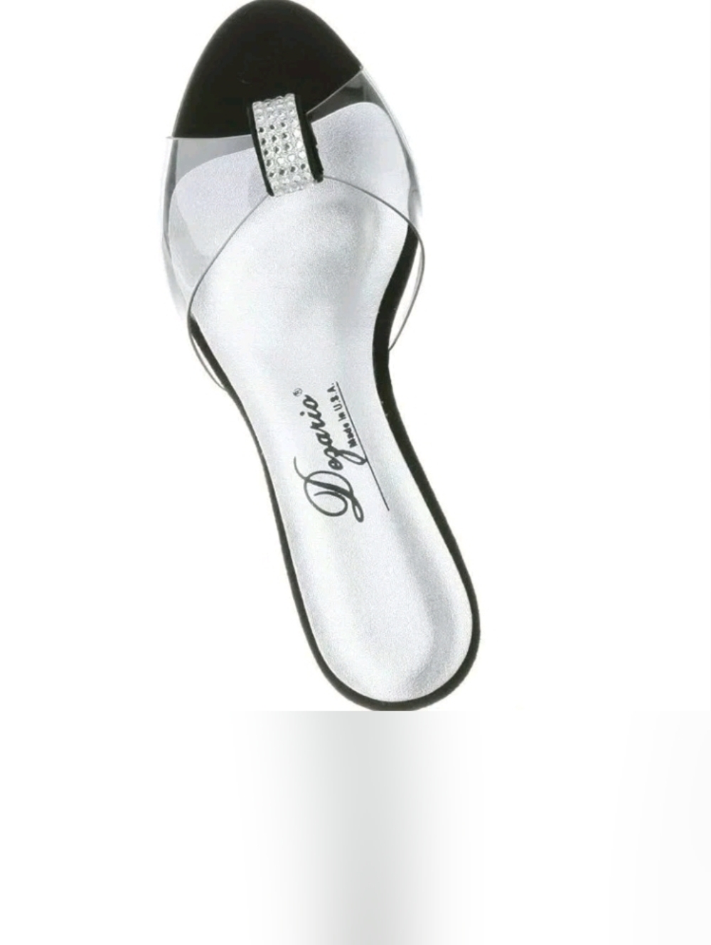 Dezario "Happy" Kitten Heel Clear Rhinestone Slides size 10